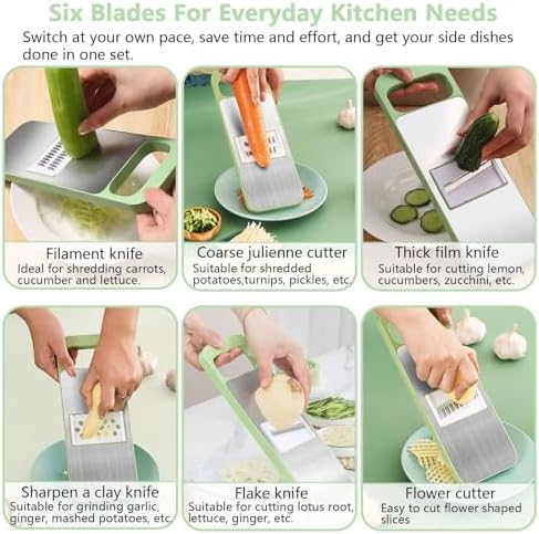6-in-1 Mandoline Slicer with Hand Guard