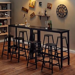 Mr IRONSTONE Bar Table, 39" Pub Table High Top Table Rectangular Bar Height Table Sofa Console Table Dining Coffee Table, for Narrow Space, Living Room, Sturdy Metal Frame, Easy to Set Up, Black Mr IRONSTONE Bar Table 39 Pub Table High Top Table Rectangular Bar Height Table Sofa Console Table Dining Coffee Table for Narrow Space Living Room Sturdy Metal Frame Easy to Set Up Black