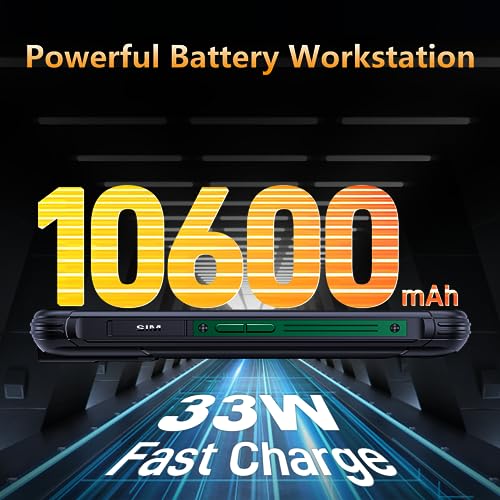 CUBOT Kingkong Power(2023) Outdoor Smartphone Android 13, 16GB(8+8)/256GB, 10600mAh(33W), 6.5" FHD+ Handy Ohne Vertrag mit Glare Taschenlampe, 48MP+20MP Nachtsicht, IP68/Dual 4G SIM/NFC/GPS – Bild 4