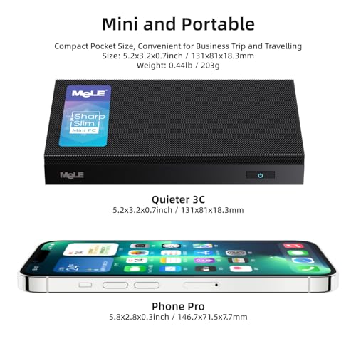 MeLE Quieter3C Lüfterloser Mini PC Windows 11 Pro Celeron N5105 Desktop Mini Computer 8GB 256GB 4K HDR HDMI Industrielles PC Entsperrtes Volle Funktion USB-C WiFi 5 – Bild 6