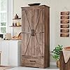   Farmhouse-Kitchen-Pantry-Cabinet-72-Tall-Wood-Kitchen-Storage-Cabinets-with-Adjustable-Shelves-2-Barn-Doors-Drawer-Versatile-Storage-for-Dining-Room-Bathroom-Utility-Room-Light-Brown