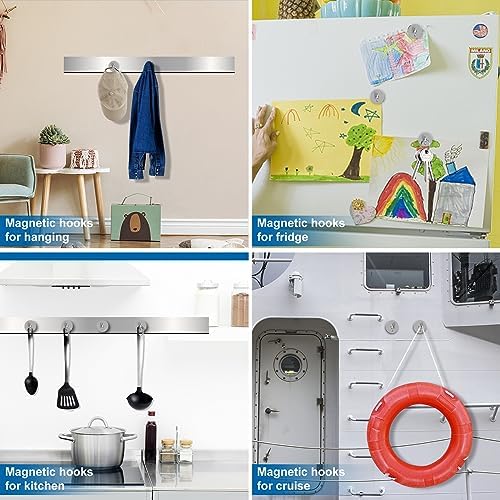 LOVIMAG Heavy Duty Magnetic Hooks 12 Pcs for Cruise and Home Use