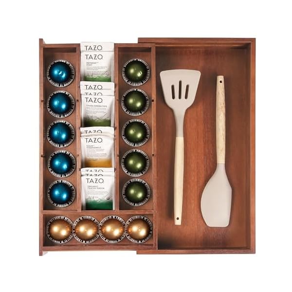  Acacia-Tea-Bag-and-Coffee-Pod-Kitchen-Drawer-Organizer-Expandable-97-to-17-Inches-10-Storage-Compartments-Adjustable-Wall-Inserts-Non-Slip-Feet-Food-Safe-Finish
