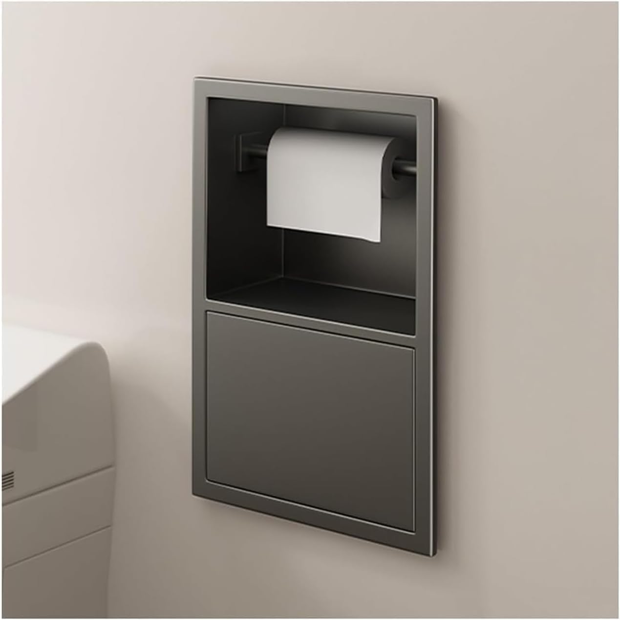 Stylish and Space-Saving Stainless Steel Towel Holder for Restrooms
