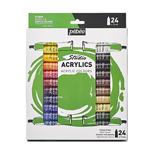 PEBEO – Studio Acrylics - Set de Peinture Acrylique Haute Qualité pour Artistes Professionnels et Peintres Amateurs – 24 Tubes de 12 ml 668720