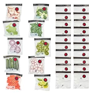 ZWILLING Fresh Save Set 30 pc Vacuum Sealer Bag for Food 12 Gallon Sous Vide Bag Reusable Food Storage Bag for Meal Prep Reusable Snack Bags Dishwasher Safe Small Clear