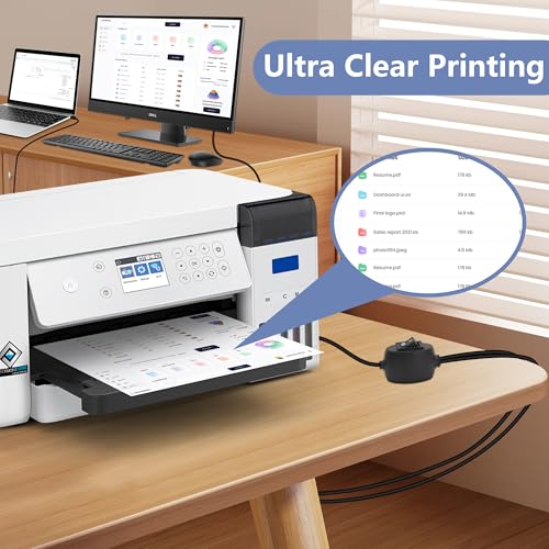 GELRHONR Druckerkabel-Splitter, 1 in 2 Out USB-B-Stecker auf Dual USB-A-Stecker, Drucker-Y-Splitter mit Umschalter,für Büro, Zuhausezwei Computer 4,5 m – Bild 5