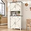   69-Farmhouse-Storage-Cabinet-with-Drawer-6-Tier-Tall-Kitchen-Pantry-Cabinet-Large-Wood-Storage-Cabinet-with-4-Barn-Doors-and-Adjustable-Shelves-Cabinet-with-Storage-for-Living-Room-KitchenBlack
