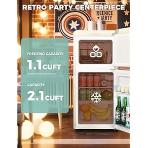   32-CuFt-Small-Compact-Refrigerator-Retro-Double-Door-Mini-Fridge-with-Freezer-7-Adjustable-Temperature-Settings-Removable-Glass-Shelves-for-Dorm-Office-Bedroom-Apartment-White