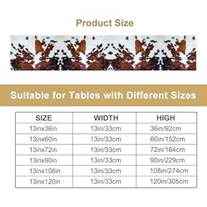 Cow Fur Printed Table Runner, Rustic Country Farmhouse Animal Fur Skin Farm Black White Cowhide Print Pattern for Home Kitchen Table Decor Dining Coffee Room Party Decor 13x60in Cow Fur Printed Table Runner Rustic Country Farmhouse Animal Fur Skin Farm Black White Cowhide Print Pattern for Home Kitchen Table Decor Dining Coffee Room Party Decor 13x60in