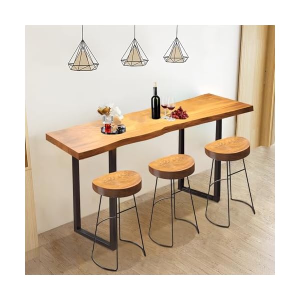   Bar-TableBar-Height-Pub-Table-with-Sturdy-Metal-FrameNarrow-High-Top-TableRectangular-High-Top-Kitchen-Dining-Counter-Tables-for-Bar-PubDining-RoomSmall-SpaceNarrow-Space-Wood