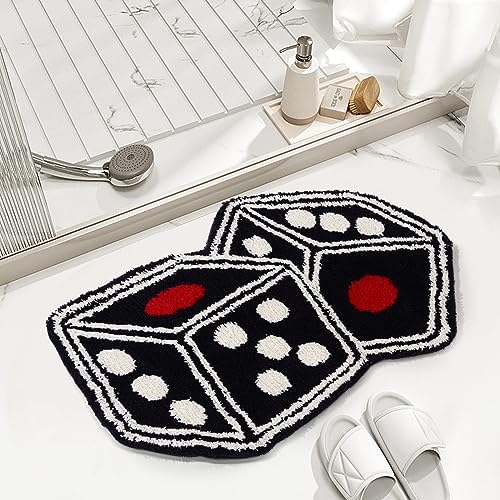 Meudid Dice Rug 31x23 Non-Slip Plush Floor Mat