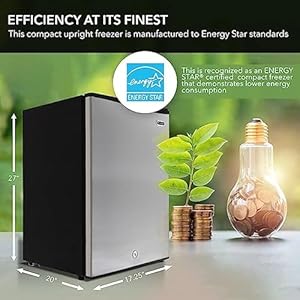   Whynter-CUF-210SS-Mini-21-Cubic-Foot-Energy-Star-Rated-Small-Upright-Freezer-with-Lock-Stainless-Steel-Black
