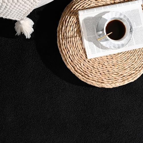 Gifeas 4x6 Black Area Rug - Thick Memory Foam Ultra Soft Non-Slip