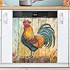 Wood Rooster Farmhouse Strong Universal Magnetic Cover Panel Decal for Dishwasher Refrigerator Fridge Magnet 23 x 26 Inch Clean Dirty Magnet for Home Kitchen Office Fridge Whiteboard
