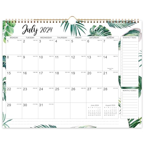 2024-2025 Calendar - 2024-2025 Calendar month to view, Wall Calendar 2024-2025, July 2024 - December 2025, 37.6 x 29 cm, Large Ruled Blocks, Gift for Friends and Family