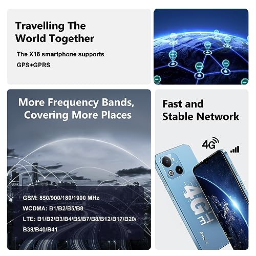 Xgody X18 Handys, Smartphone 6,3 Zoll IPS Bildschirm, 4G Android 10 OS Dual SIM Billiges Telefon, Quad Core 2GB+16GB, 8MP+5MP Kamera, 4000mAh Akku, GPS Face ID Smart Phone(Far Peak Blue) – Bild 4