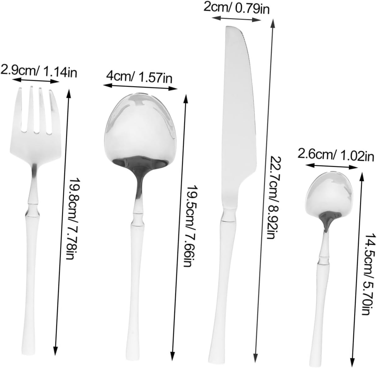 Cabilock Elegant Stainless Steel Dinnerware Set 5-Piece Flatware Heat Resistant