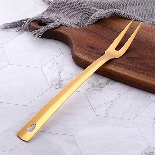 BuyGo Gold Grill Fork - 1228inch Stainless Steel Cooking Fork Heat Resistant