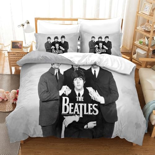 Rochile The Beatles Parure De Lit,Housse De Couette 3D Imprimée Fermeture Éclair Cachée Housses De Couette avec Taies D’Oreillers Enfants Filles Couette Sets Single(140x200cm) - Les Beatles, Paul McCartney, John Lennon, RIngo Starr, George Harrison Rochile The Beatles Parure De Lit,Housse De Couette 3D Imprimée Fermeture Éclair Cachée Housses De Couette avec Taies D'Oreillers Enfants Filles Couette Sets Single(140x200cm)