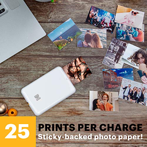 KODAK Step Sofort-Smartphone-Fotodrucker - Tragbarer Mini-Farb-Mobilfotodrucker - Zink 2x3” Klebefotos - Bluetooth-kompatibel mit iOS- & Android-Geräten - Spaßige Bearbeitungs-App - Weiß – Bild 4