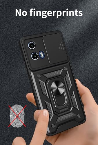 BEEJTUNY Handyhülle für Motorola Moto G24/G04/Moto E14, Hülle Stoßfeste Bumper mit Objektiv Cover, Schutzhülle mit 360°Ringständer. Cover Case mit Magnetisch Ring. Roségold – Bild 7
