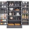   Yaheetech-41-H-Kitchen-Pantry-Storage-Cabinet-with-Doors-Adjustable-Shelves-Freestanding-Cupboard-Food-Cabinet-for-Dining-RoomLiving-Room-Dark-Gray
