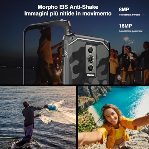 DOOGEE Blade 10 Rugged Smartphone 2024, 9GB+128GB/2TB Unzerstörbares Telefon Android 14, 6,56 Zoll HD+ 90Hz IPS, 10,7 mm Ultra-thin, 3 Slot/4G Dual SIM, 5150mAh/16MP+8MP/Octa Core/GPS/Face Unlock – Bild 8