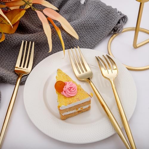 Luxury Gold Plastic Fork Set - 90 Pieces for PartiesWeddingDinners