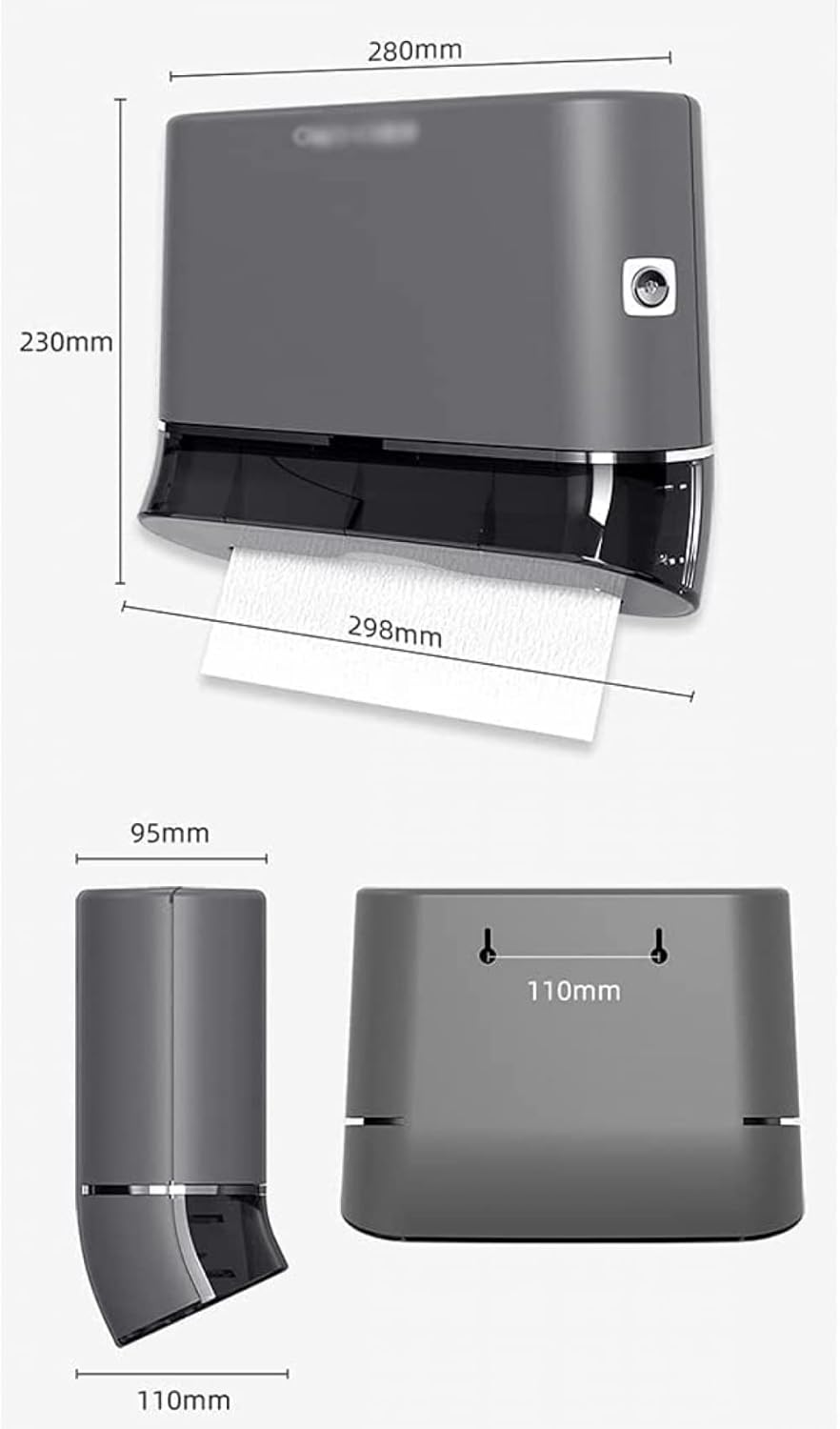 Green Wall-Mounted Paper Towel Dispenser 200 Pack