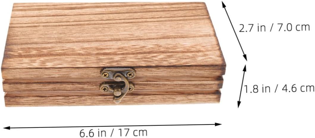 HEALLILY Wooden Jewelry Organizer Lidded Box with Buckle Lid