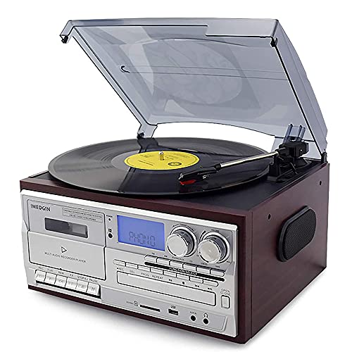 Platine Vinyle Bluetooth, Gramophone Vintage, enregistreur USB à 3 Vitesses, CD Multifonction, Radio phonographe (foncé) - Les Beatles, Paul McCartney, John Lennon, RIngo Starr, George Harrison Platine Vinyle Bluetooth, Gramophone Vintage, enregistreur USB à 3 Vitesses, CD Multifonction, Radio phonographe (foncé)