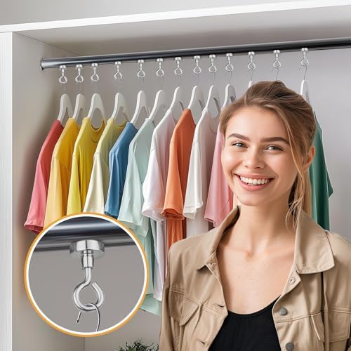Securely Hold Up To 28 lbs With Magnetic Hooks