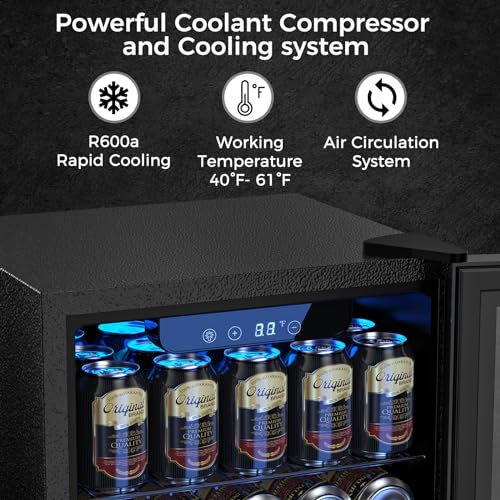 Kndko-Mini-Beverage-Refrigerator-48-Can-Mini-Fridge-with-Digital-Temperature-Control-LED-Light-Reversible-Door-Perfect-for-Home-Office-Bar-and-Game-Room-13-CuFt-Black Kndko Mini Beverage Refrigerator 48 Can Mini Fridge with Digital Temperature Control LED Light Reversible Door Perfect for Home Office Bar and Game Room 13 CuFt Black