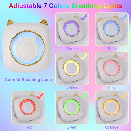 GuKKK Mini Drucker, Mobiler Fotodrucker, Tragbarer Mini Fotodrucker mit Sieben Farben LED, Wireless Fotodrucker Thermodrucker, Smartphone Bluetooth Drucker, für Lernhilfe,Lernnotizen,Journal (Weiß) – Bild 7