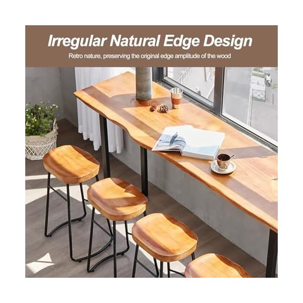   Bar-TableBar-Height-Pub-Table-with-Sturdy-Metal-FrameNarrow-High-Top-TableRectangular-High-Top-Kitchen-Dining-Counter-Tables-for-Bar-PubDining-RoomSmall-SpaceNarrow-Space-Wood