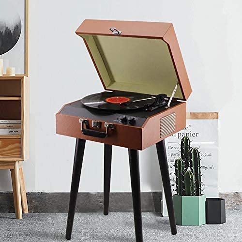 Gramophone, Tourne-Disque Bluetooth du Milieu du siècle avec Platine Vinyle à 3 Vitesses, Lecteur CD, Cassette et Radio pour décoration de Salle Cadeau Ancienne - Les Beatles, Paul McCartney, John Lennon, RIngo Starr, George Harrison Gramophone, Tourne-Disque Bluetooth du Milieu du siècle avec Platine Vinyle à 3 Vitesses, Lecteur CD, Cassette et Radio pour décoration de Salle Cadeau Ancienne