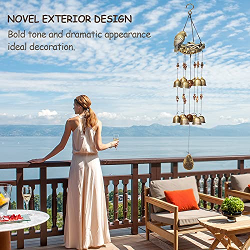 Bird Nest Wind Chimes,Wind Chimes for Outside with 12 Wind Bells for Glory Mothers Love Gift,Bird Bells Chimes Hanging Decoration for Outside Garden Yard Church, Bronze - Image 5