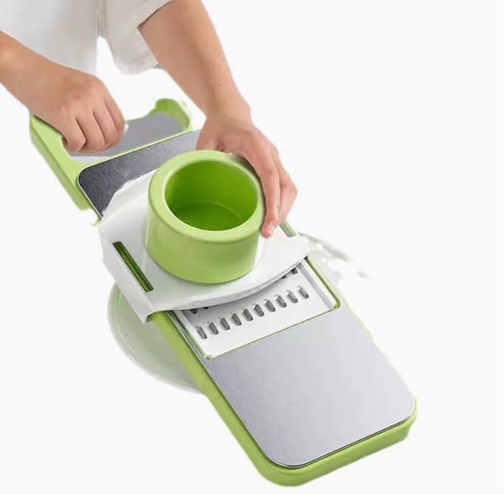 Multi-Function Mandoline Slicer with Protective Hand Guard