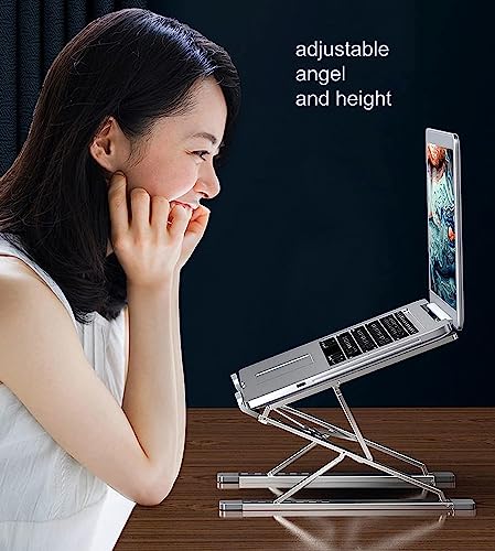 KINGDATA Laptop Ständer, ergonomischer Aluminium-Laptop-Erhöhung für Schreibtisch, Computer ständer 7 + 9 Stufen höhenverstellbar, Faltbarer Notebook Ständer, kompatibel mit allen 10-17 Zoll Laptops – Bild 6