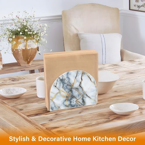 ALAZA Gold Marble Napkin Holder - 2-Pack for Table Use