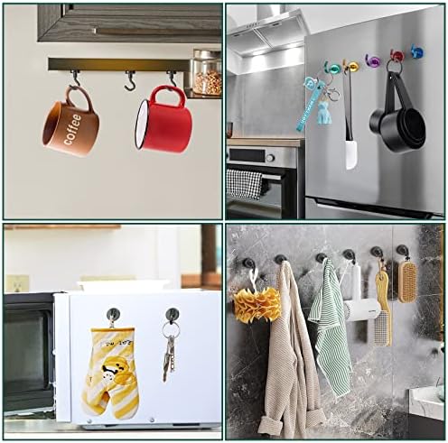 VNDUEEY 10 Pack Black Magnetic Hooks