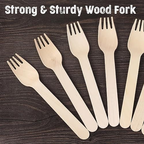 Eco-Friendly Birchwood 250-Pack Disposable Forks
