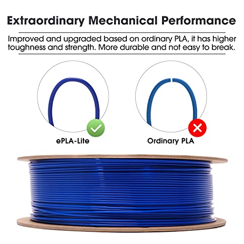 eSUN PLA Filament 1.75mm, Modifiziertes 3D Drucker Filament PLA, Maßgenauigkeit +/- 0.03mm, 1KG Spule (2.2 LBS) 3D Druck Filament für 3D Drucker (D-Blau, PLA Lite - 1KG) – Bild 5