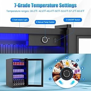   COSTWAY-Beverage-Refrigerator-32-Cubic-Foot-Capacity-120-Can-Beverage-Cooler-with-LED-Light-Adjustable-Thermostat-Removable-Shelves-Perfect-for-Soda-Beer-or-Wine-Small-Drink-Dispenser-Machine