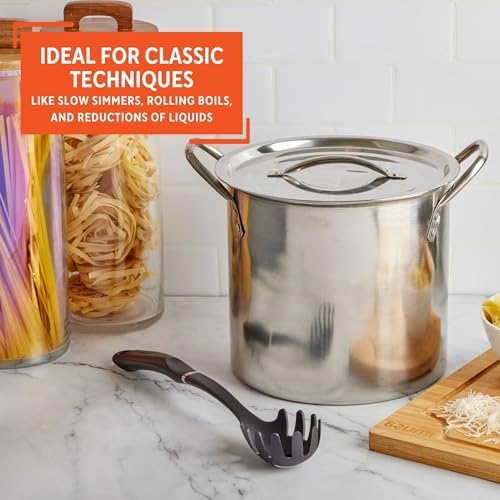 16-Quart Stainless Steel Stock Pot with Lid Silver