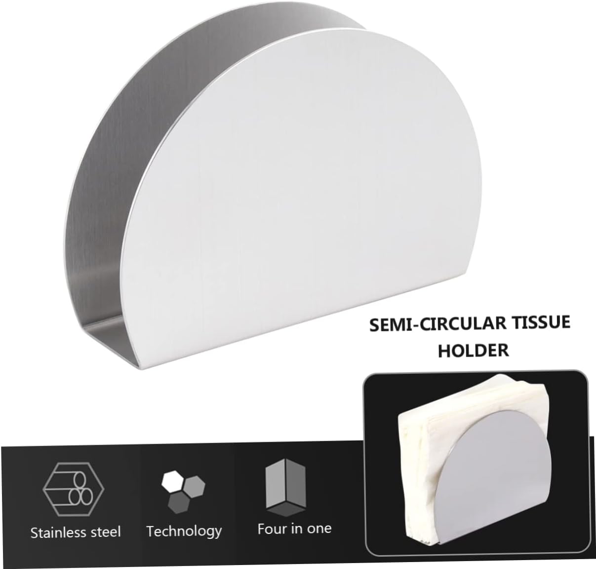 DECHOUS Vertical Semicircle Stainless Steel Napkin Holder