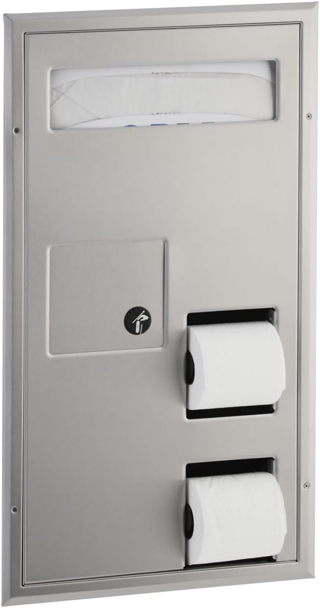 Bobrick B35715 - ClassicSeries Partition-Mounted Toilet Seat Cover Dispenser