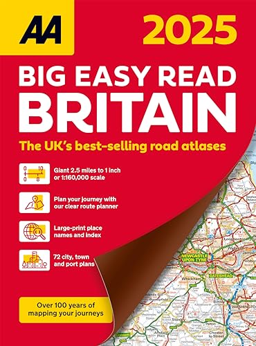 Big Easy Read Britain 2025 Paperback (AA Road Atlas) (UK Road Atlases) (AA Road Atlas Britain) THE TOP SELLING UK ATLAS OF 2023 **