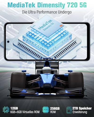 Ulefone Note 18 Ultra 5G Handy Ohne Vertrag, 12GB+256GB/2TB Expand Android 13 Smartphone, 50MP+32MP Kamera, 6,78" FHD+ Display 90Hz 5450mAh Handy, 5G Dual SIM/Octa Core/Face ID/NFC/OTG - Schwarz – Bild 3